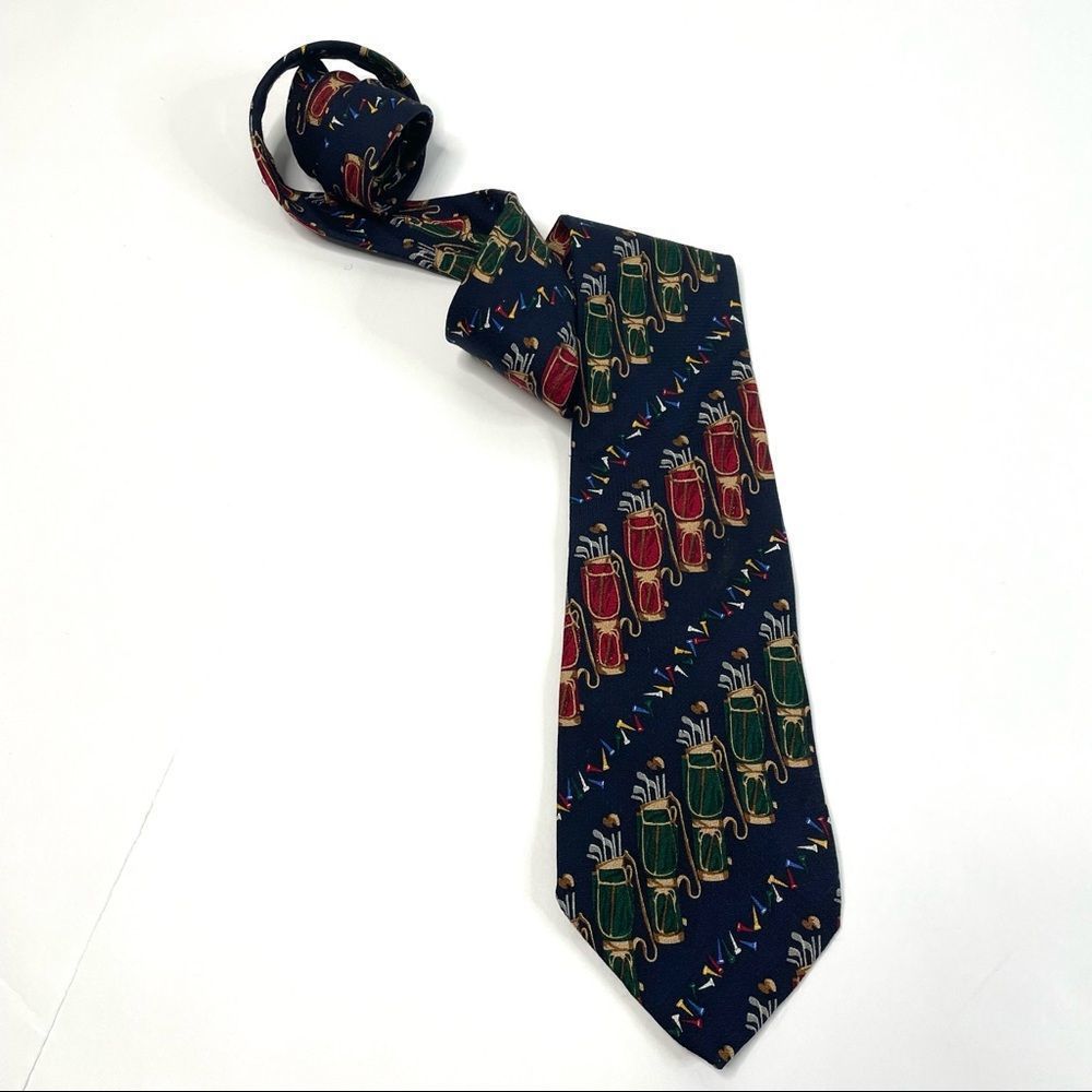 Earthly Goods Golfwear 100% Silk Golf Tie
